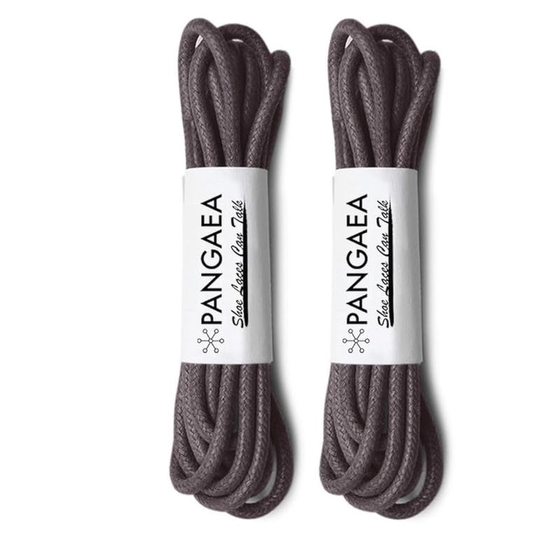 PANGAEA [2Pair Pack] Waxed Round Oxford Shoe Laces for Dress Shoes Chukka 3/32Inch Thin(#04 Dark Brown,39in (100cm)) - Image 1
